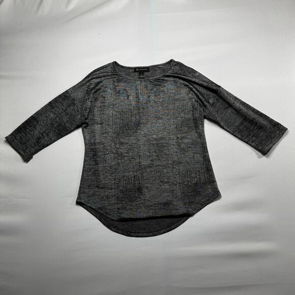 INC International Concepts Women's 3/4 Sleeve Gray Stretch Shirt - Size M - Picture 1 of 3